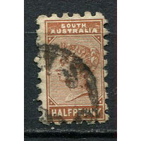 Южная Австралия (штат) - 1883/1885 - Королева Виктория 1/2Р - [Mi.51bA] - 1 марка. Гашеная.  (Лот 74Eu)-T5P6