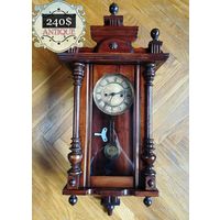 Антикварные Настенные Часы с Боем HAU (Hamburg Amerikanische Uhrenfabrik) Начало ХХ века