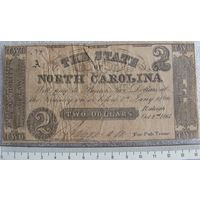 Банкнот 2 доллара Северная Каролина
