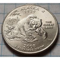 США 1/4 доллара, 2008 Квотер штата Аляска    D       ( 2-7-2 )