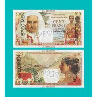 [КОПИЯ] Реюньон 100 франков 1947 г. Образец.