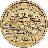 США 1 доллар 2023 Лодка Хиггинса, Луизиана - серия Американские Инновации  Двор P UNC