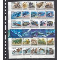 Динозавры Акулы Совы Рыбы Фауна 2012-3 Бурунди MNH Коллекция 6 полных серий без зуб Лот