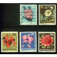 Австралия 1968 Mi# 399-403 Цветы. Гашеная (AU09) н/с