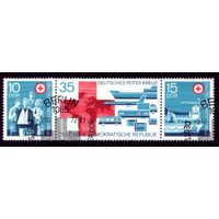Сцепка из 3 марок 1972 год ГДР Красный крест 1789-1791