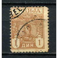 Королевство Сербия - 1901 - Король Александр I 1Din - [Mi.59] - 1 марка. Гашеная.  (Лот 29DW)-T2P3