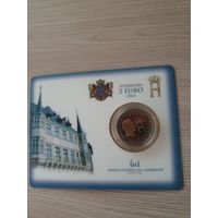 Монета Люксембург 2 евро 2004 Монограмма Великого Герцога Анри BU БЛИСТЕР
