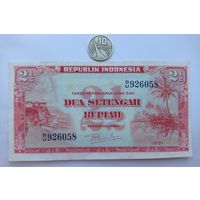 Werty71 Индонезия 2 1/2 рупии 1951 2,5 аUNC банкнота
