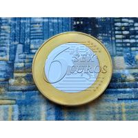Монетовидный жетон 6 (Sex) Euros (евро). #20