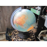 Глобус Физическая карта мира с электрической подсветкой, 36 см.