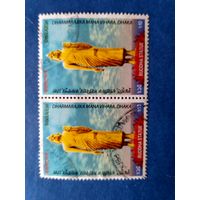Марки Бангладеш. Статуя Будды. Всемирная выставка почтовых марок.