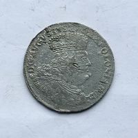 Монета Орт 1/4 талера 18 грошей 1754 год Август lll