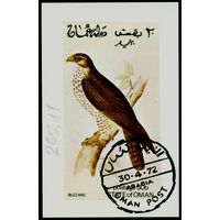 Птица штат Оман 1972 год блок из 1 беззубцовой марки