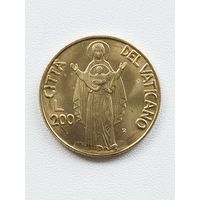 Ватикан 200 лир 1990 год