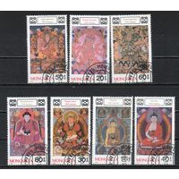 Фрески Монголия 1989 год серия из 7 марок