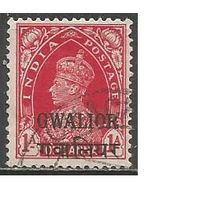 Индия(штат Гвалиор). Король Георг VI. Надпечатка на Индии. 1938г. Mi#92.