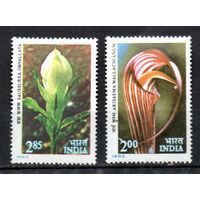 Цветы Индия 1982 год 2 марки