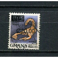 Гана - 1988/1989 - Скорпион с надпечаткой 20,00С на 1,00С - [Mi.1194] - 1 марка. Гашеная.  (LOT Dv11)