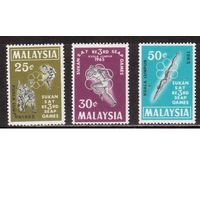 Малайзия-1965, (Мих.27-29)  *(сл. от накл.)  , Спорт,