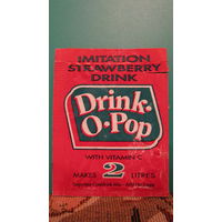 Этикетка от растворимого напитка Drink-O-Pop (клубничный).