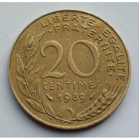 Франция 20 сантимов. 1989