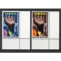 Отвественность ООН за Намибию ООН (Нью-Йорк) США 1975 год серия из 2-х марок