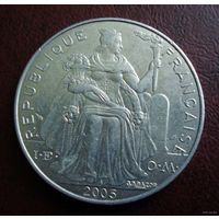 Французская Полинезия. 5 франков 2005 г.