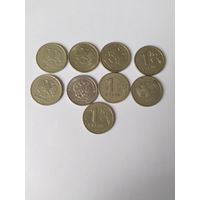 Монеты  Россия  1997-2017 1 р.---9 шт