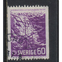 Швеция 1965 100 летие  Международного союза электросвязи  #534С
