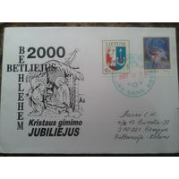 Литва 2001 СГ Рождество, 2000 лет христианству, прошло почту