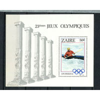 Конго (Заир) - 1984 - Летние Олимпийские игры - (пятно на клее) - [Mi. bl. 49] - 1 блок. MNH.  (Лот 154BV)