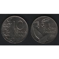 Финляндия km65 10 пенни 1991 год (M) (m101)