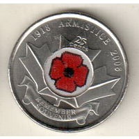 Канада 25 цент 2008 90 лет со дня окончания Первой мировой войны