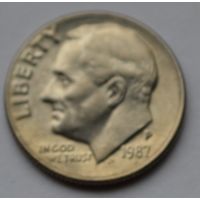 США, 10 центов (1 дайм), 1987 г. Р