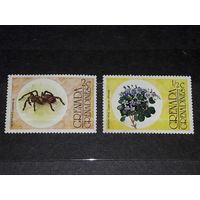 Гренада и Гренадины 1976 Флора Фауна Тарантул и Цветы 2 чистые марки