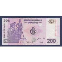 Конго, 200 франков 2007 г., P-99A (Hotel des Monnaies), UNC-