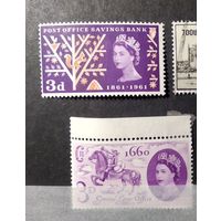 ВЕЛИКОБРИТАНИЯ\1379\ набор марок 1960\61  Королева Елизавета