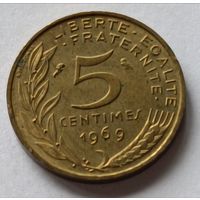 Франция. 5 сантимов 1969 года.