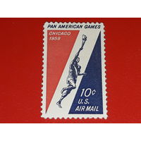 США 1959 Авиапочта. Спорт. Панамериканские Игры в Чикаго. Полная серия 1 чистая марка