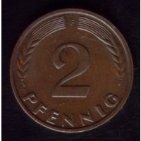 2 пфеннига 1965 год F Германия