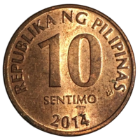 Филиппины 10 сентимо, 2014