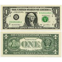 США. 1 доллар (образца 2003 года, 2003A, B, Нью-Йорк, P515b, aUNC)