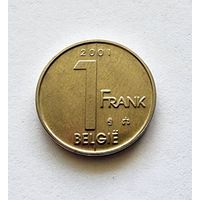 Бельгия 1 франк, 2001 Надпись на голландском - 'BELGIE'