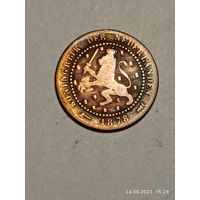 Недерланды  1 цент 1878 года  .