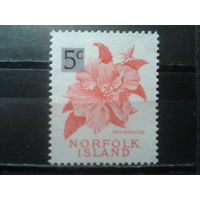 Норфолк о-в 1966 Стандарт, цветы Надпечатка*