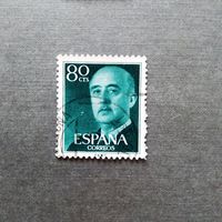 Марка Испания 1955 год. Генерал Франко