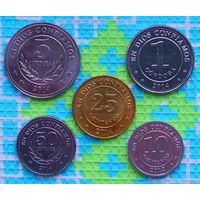 Никарагуа набор монет 10, 25, 50 сентаво, 1 и 5 кордоб. UNC.