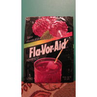 Этикетка от растворимого напитка Fla-Vor-Aid (малиновый).