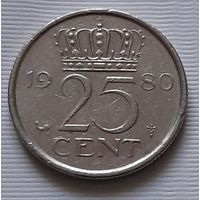 25 центов 1980 г. Нидерланды