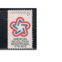 США-1971, (Мих.1043) , ** , 200-лет США(одиночка)